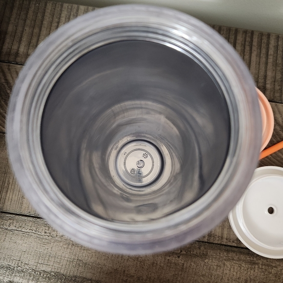 Starbucks Gold Dot Diamond Squiggly Lines Large Cold Cup Tumbler Lid Straw 24 oz - Picture 6 of 8